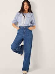 Monsoon Blue Winnie Lace Stripe Shirt - Image 3 of 5