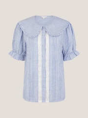 Monsoon Blue Winnie Lace Stripe Shirt - Image 5 of 5