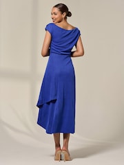 Azul - Jolie Moi Asymmmetric Draped Midi Dress - Imagem 6 de 6