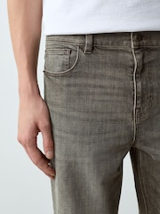 Grey Crosshatch Single Straight Fit Classic Stretch Jeans - Image 5 of 6