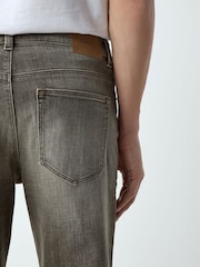 Grey Crosshatch Single Straight Fit Classic Stretch Jeans - Image 6 of 6