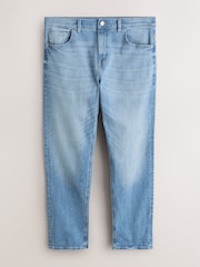 Light Blue Crosshatch Slim Fit Straight Fit Classic Stretch Jeans - Image 7 of 10