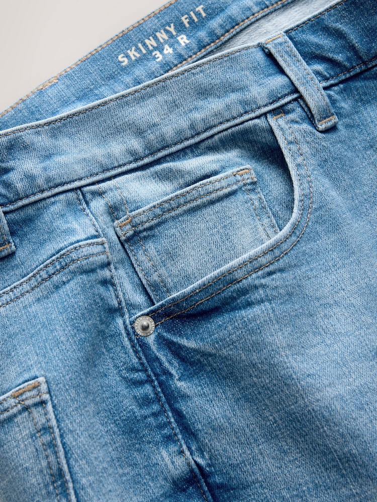 Світло-синій перехресний люк - Одного - Skinny Fit Classic стрейчеві джинси - Image 9 of 9