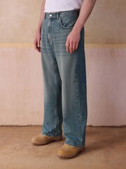 Denim Dark Blue Baggy Fit Authentic Washed Jeans - Image 1 of 3
