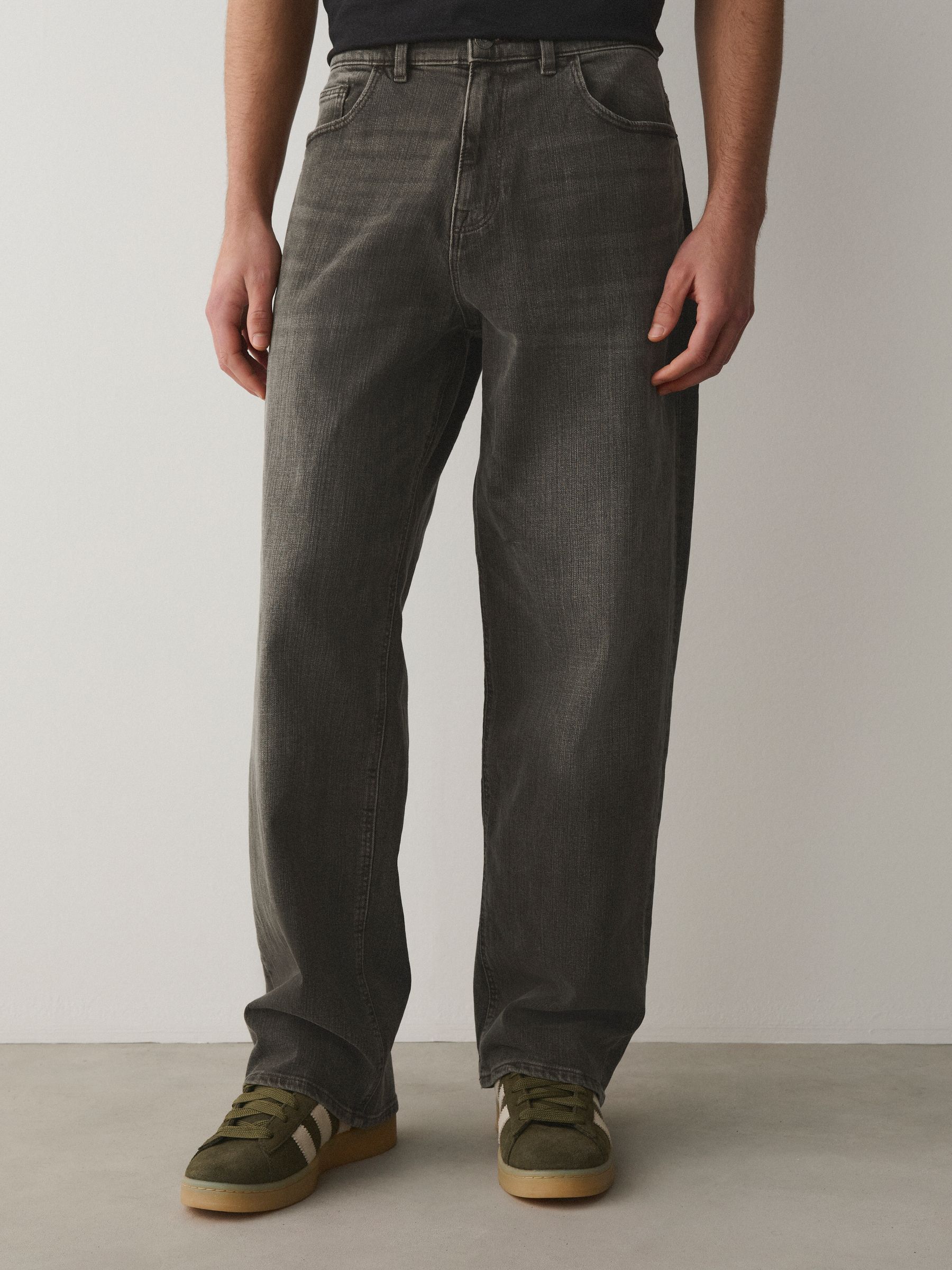 Buy Grey Crosshatch Baggy Fit Jeans from Next USA