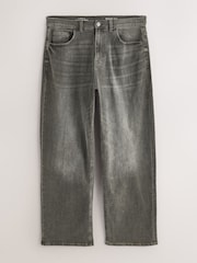 Grey Crosshatch Baggy Fit Classic Stretch Jeans - Image 1 of 5