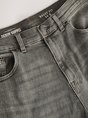Grey Crosshatch Baggy Fit Classic Stretch Jeans - Image 3 of 5