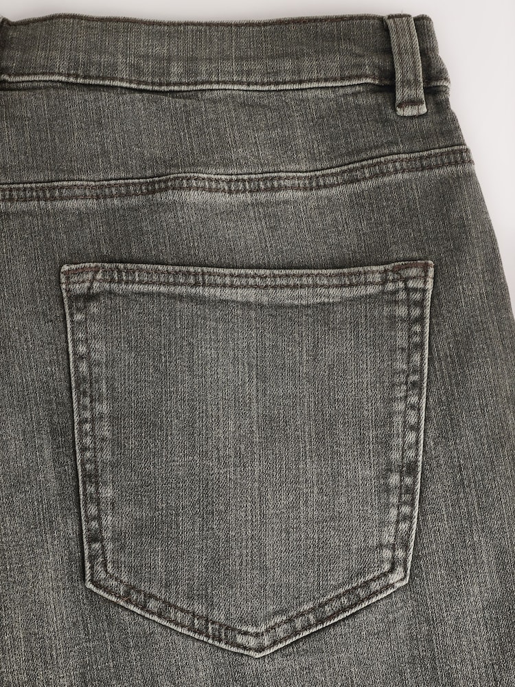 Grey Crosshatch Baggy Fit Classic Stretch Jeans - Image 5 of 5