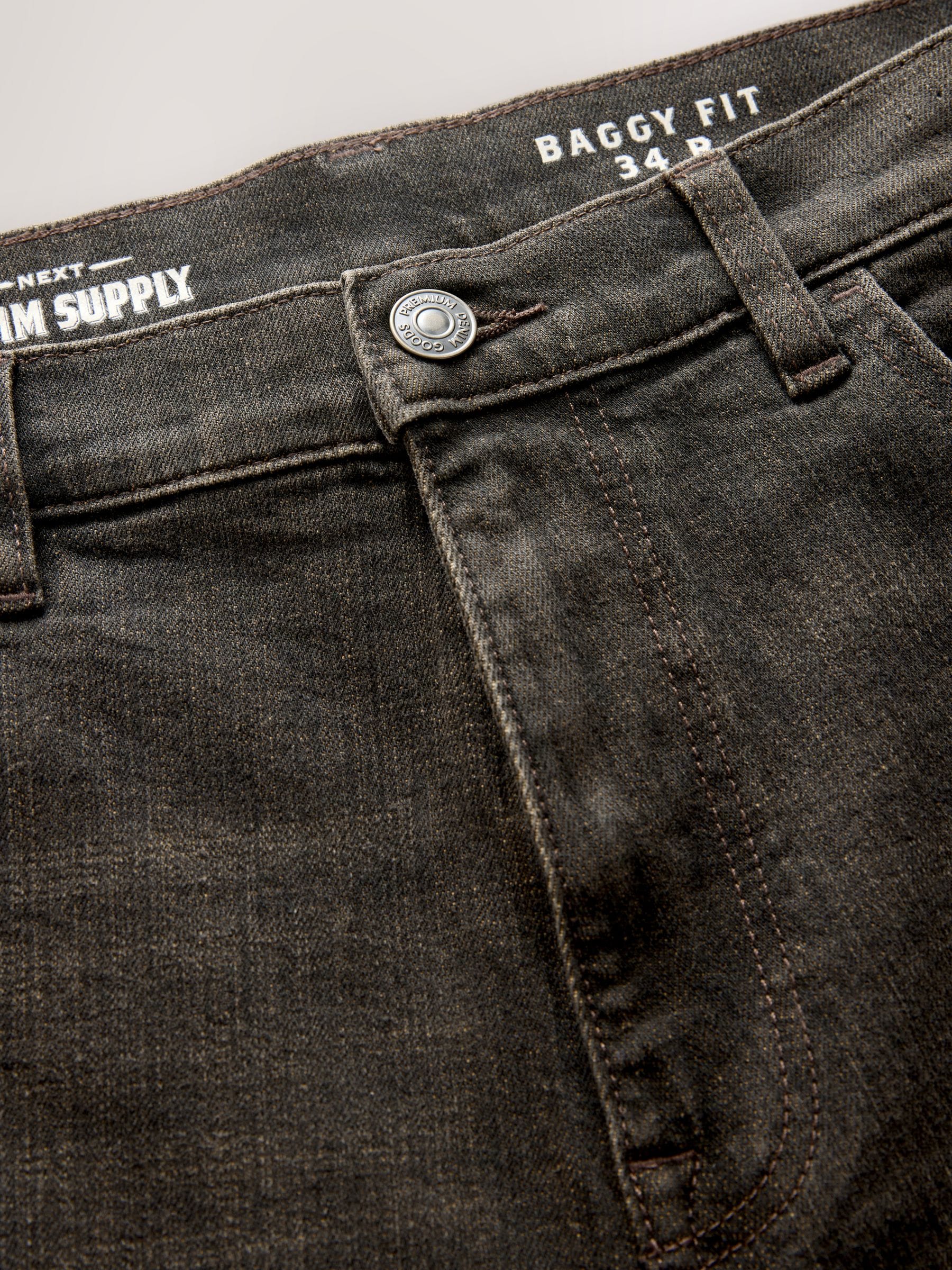 Buy Dark Brown Crosshatch Baggy Fit Jeans from Next USA