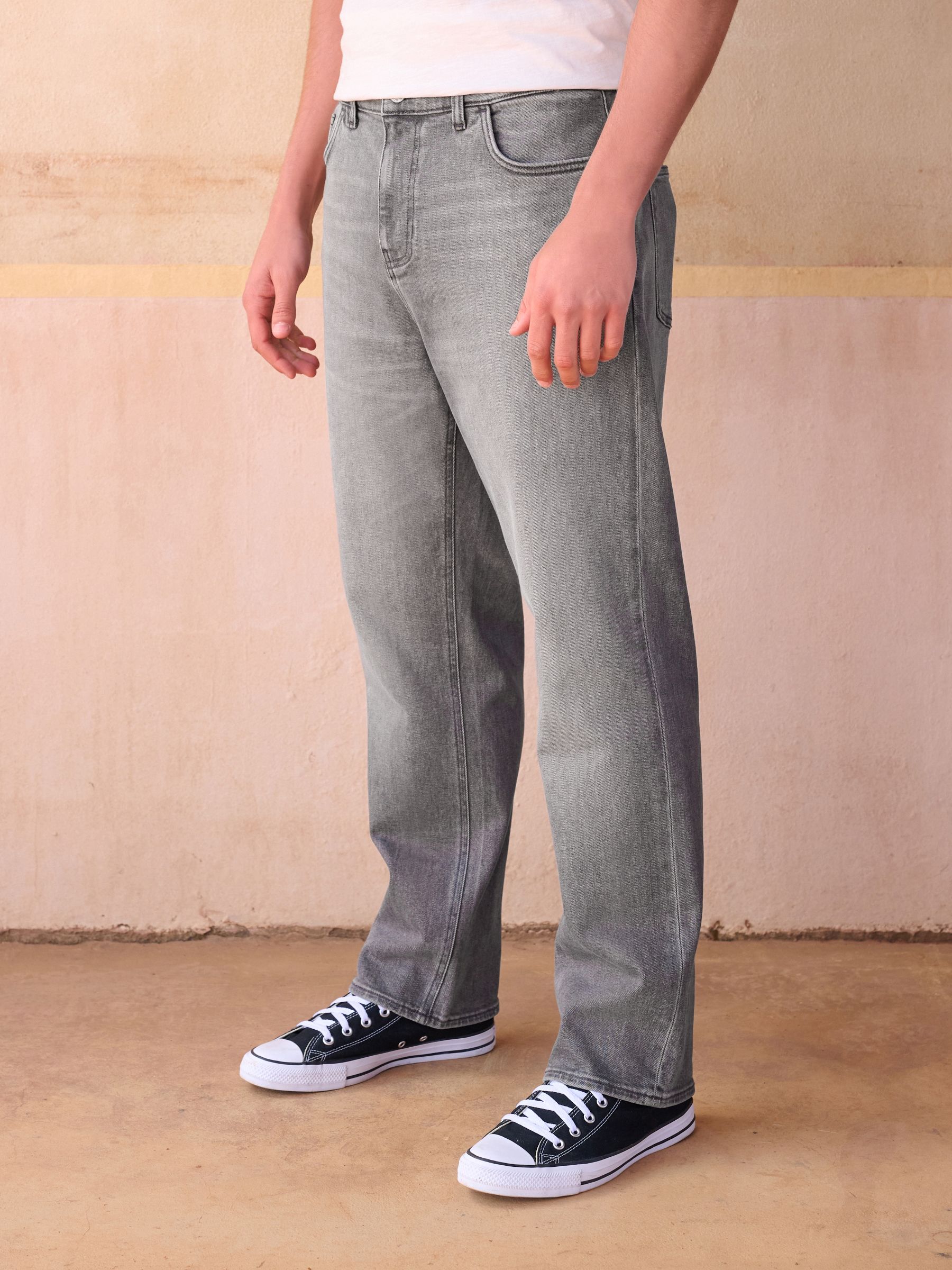 Buy Grey Straight Fit Vintage Wash Denim Jeans from Next Bosnia