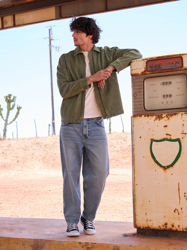 Light Blue Barrel Fit Jeans - Image 2 of 10