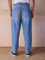 Light Blue Barrel Fit Jeans - Image 3 of 10