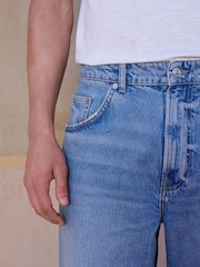 Light Blue Barrel Fit Jeans - Image 5 of 10