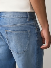 Light Blue Relaxed Tapered Fit Classic Stretch Jeans - Image 5 of 9