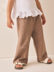 Brown Spot Wide Leg Trousers (3mths-7yrs) - Image 2 of 8