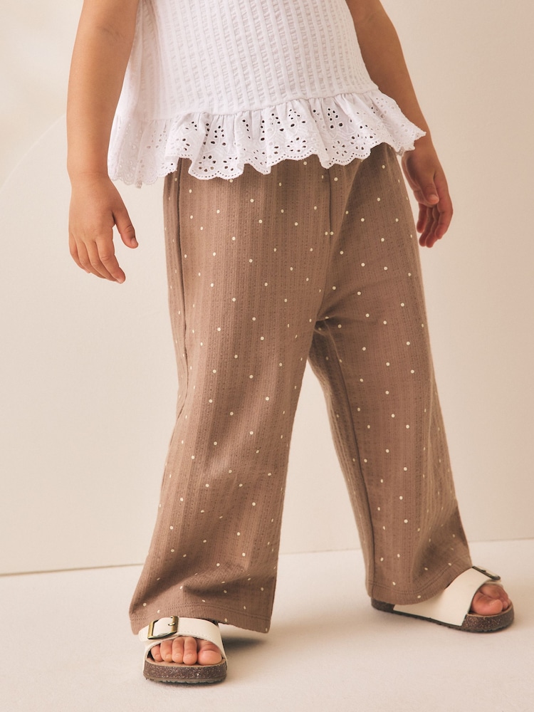 Brown Spot Wide Leg Trousers (3mths-7yrs) - Image 2 of 8
