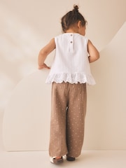 Brown Spot Wide Leg Trousers (3mths-7yrs) - Image 4 of 8