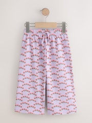 Purple Ditsy Floral Textured Wide Leg Trousers (3mths-7yrs) - Image 1 of 4