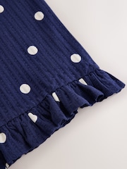 Navy Spot Wide Leg Frill Trousers (3mths-7yrs) - Image 3 of 4