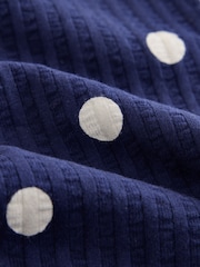 Navy Spot Wide Leg Frill Trousers (3mths-7yrs) - Image 4 of 4