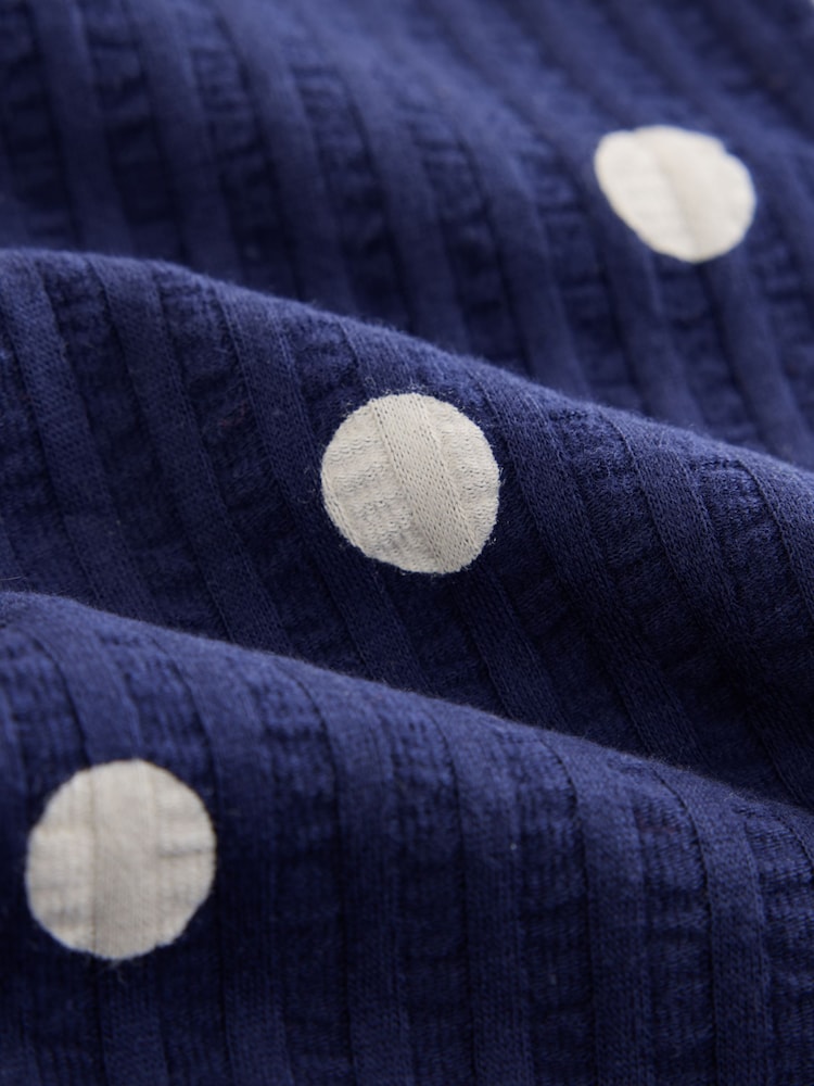 Navy Spot Wide Leg Frill Trousers (3mths-7yrs) - Image 4 of 4