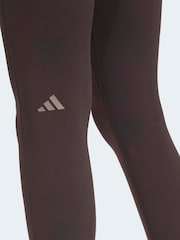 adidas Dark Brown 3 Stripe Studio Cross-Over Leggings - Image 5 of 6