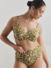 Simply Be Animal Magisculpt Twist Front Wired Plunge Bikini Top - Image 1 of 4