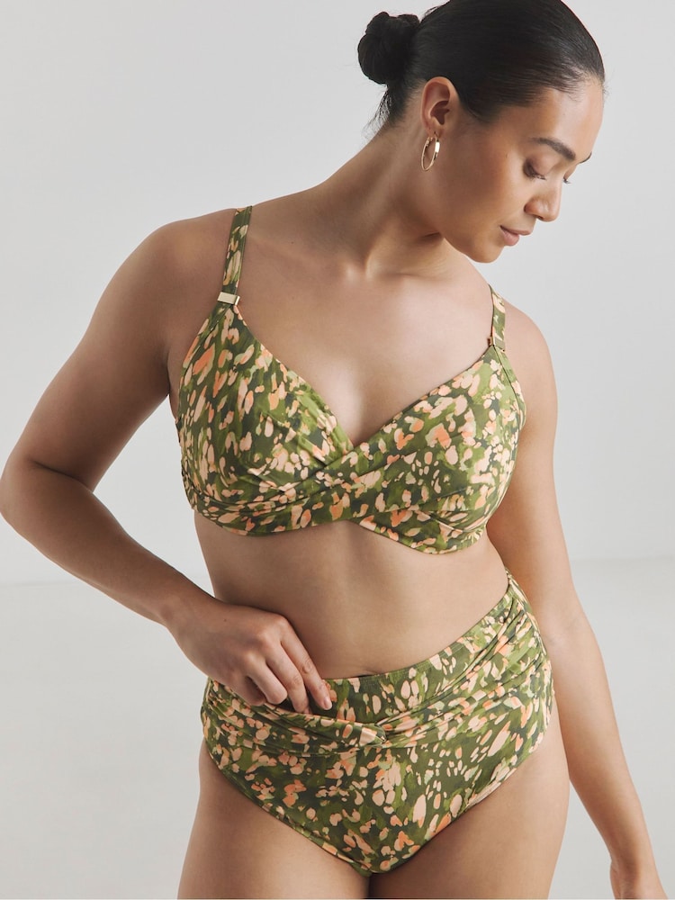 Simply Be Animal Magisculpt Twist Front Wired Plunge Bikini Top - Image 1 of 4