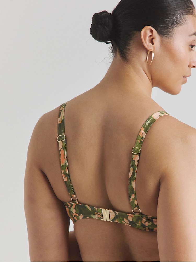Simply Be Animal Magisculpt Twist Front Wired Plunge Bikini Top - Image 2 of 4