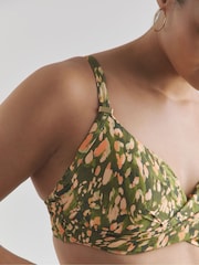 Simply Be Animal Magisculpt Twist Front Wired Plunge Bikini Top - Image 4 of 4