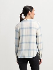 Hatley Natural Lila Button Down Turquoise Plaid Shirt - Image 2 of 5