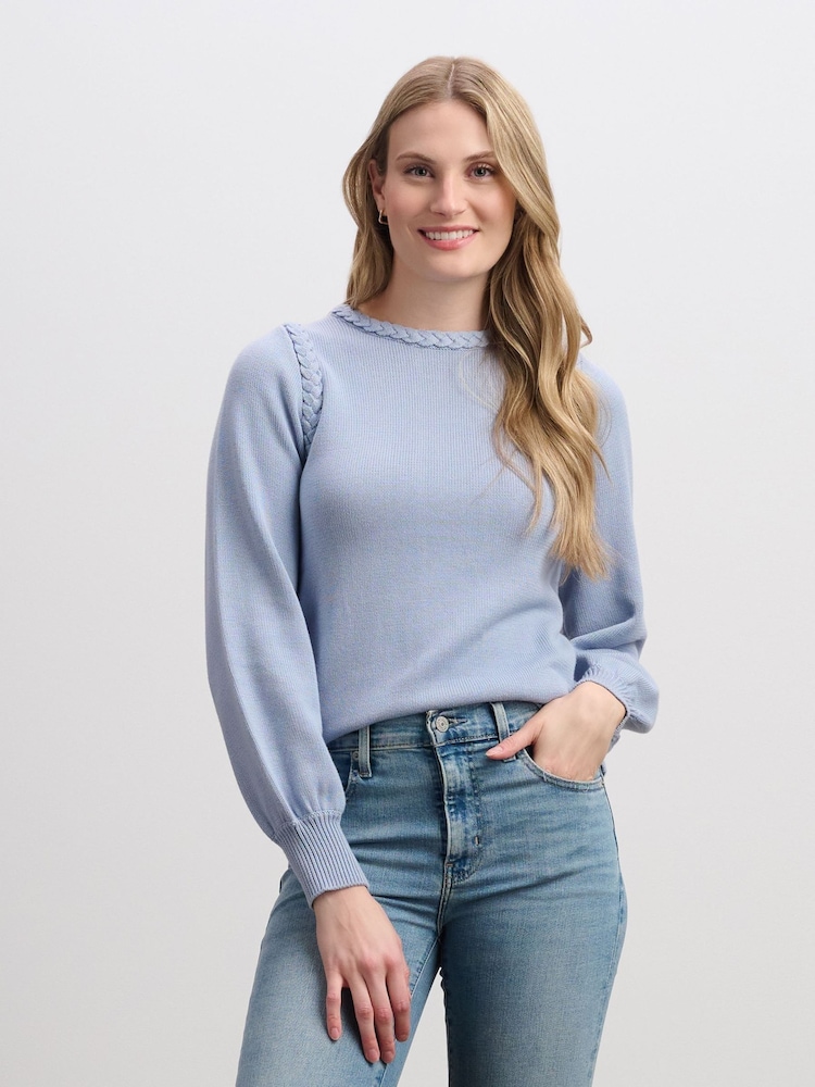 Hatley Braided Jumper - Bright Denim Blue - Image 1 of 5 Hatley Braided Jumper - Bright Denim Blue - Image 1 of 5