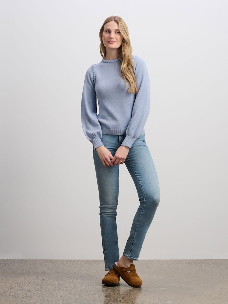 Hatley Braided Jumper - Bright Denim Blue - Image 2 of 5 Hatley Braided Jumper - Bright Denim Blue - Image 2 of 5