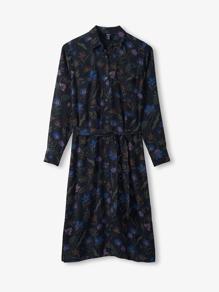 Hatley Emma Black Midi Shirt Dress - Winding Floral - Image 3 of 3