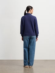 Hatley Mock Neck Pullover Patriot Blue Sweat Top - Image 3 of 5