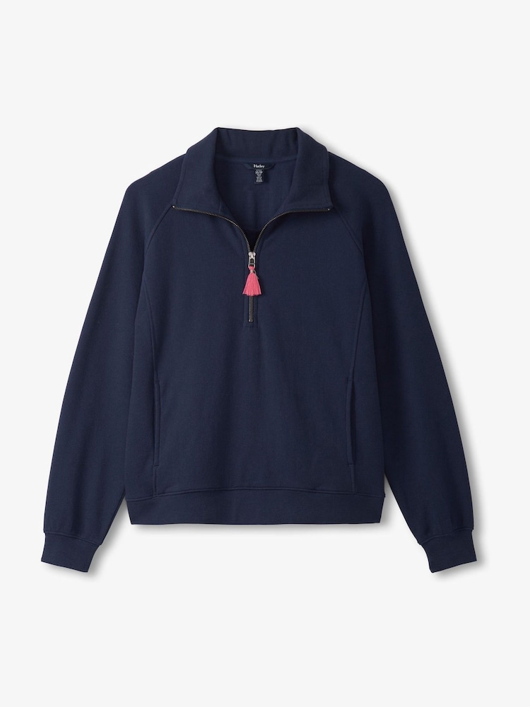 Hatley Mock Neck Pullover Patriot Blue Sweatshirt - Image 5 of 5 Hatley Mock Neck Pullover Patriot Blue Sweatshirt - Image 5 of 5