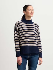 Hatley Blue Mock Neck Jumper - Image 1 of 4