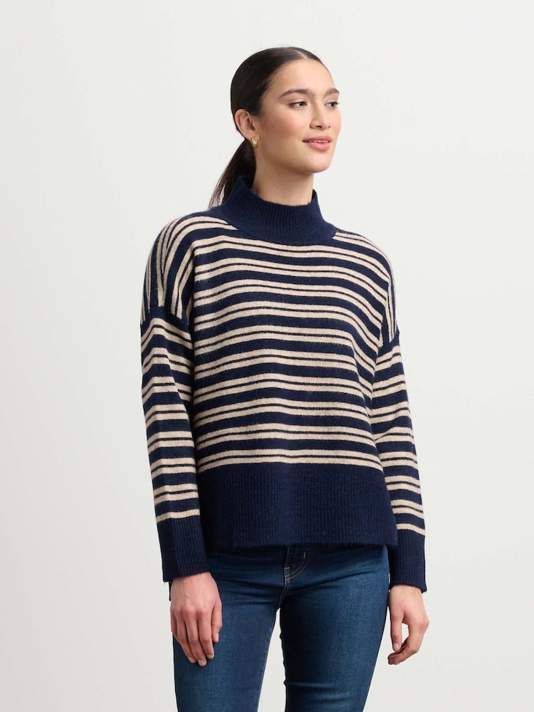 Hatley Blue Mock Neck Jumper - Image 1 of 4