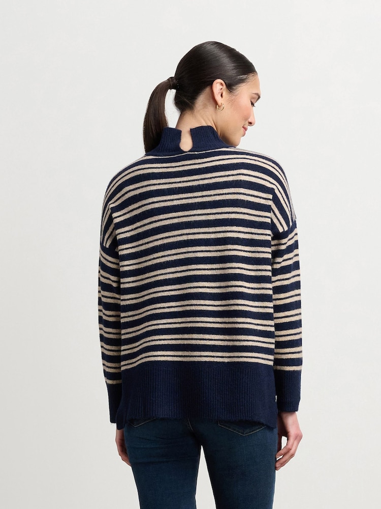 Hatley Blue Mock Neck Jumper - Image 2 of 4
