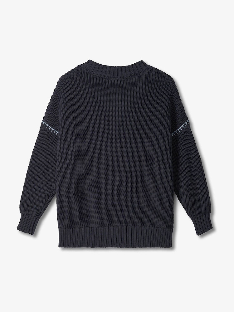 Hatley V-Neck Slouchy Jumper - Faded Grey - Image 3 of 3