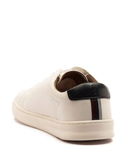 Off The Hook White Evers Leather Slip On Sneakers with Elastic Lacing - Image 3 of 6