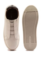 Off The Hook White Evers Leather Slip On Sneakers with Elastic Lacing - Image 6 of 6