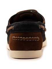 Off The Hook Blue Sadler Suede Leather Lace-Up Boat Shoes - Image 4 of 6