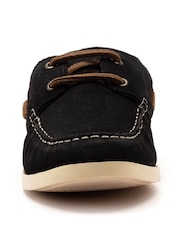 Off The Hook Blue Sadler Suede Leather Lace-Up Boat Shoes - Image 5 of 6