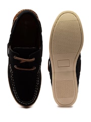 Off The Hook Blue Sadler Suede Leather Lace-Up Boat Shoes - Image 6 of 6