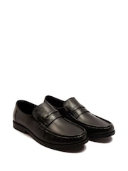 Off The Hook Black Lakeland Leather Penny Loafers - Image 3 of 6