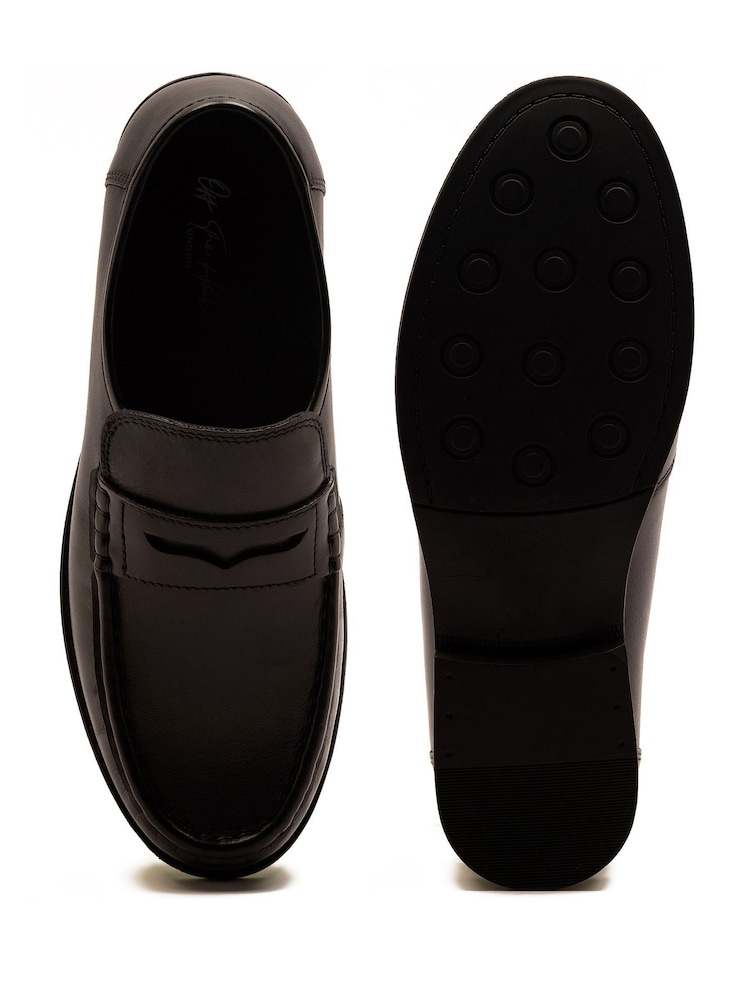 Off The Hook Black Lakeland Leather Penny Loafers - Image 6 of 6