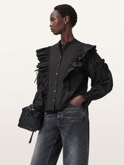 AllSaints Black Lulu Shirt - Image 1 of 8