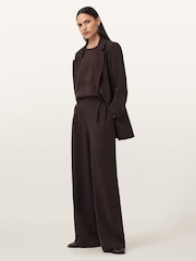 AllSaints Red Aleida Wide Leg Trousers - Image 2 of 8