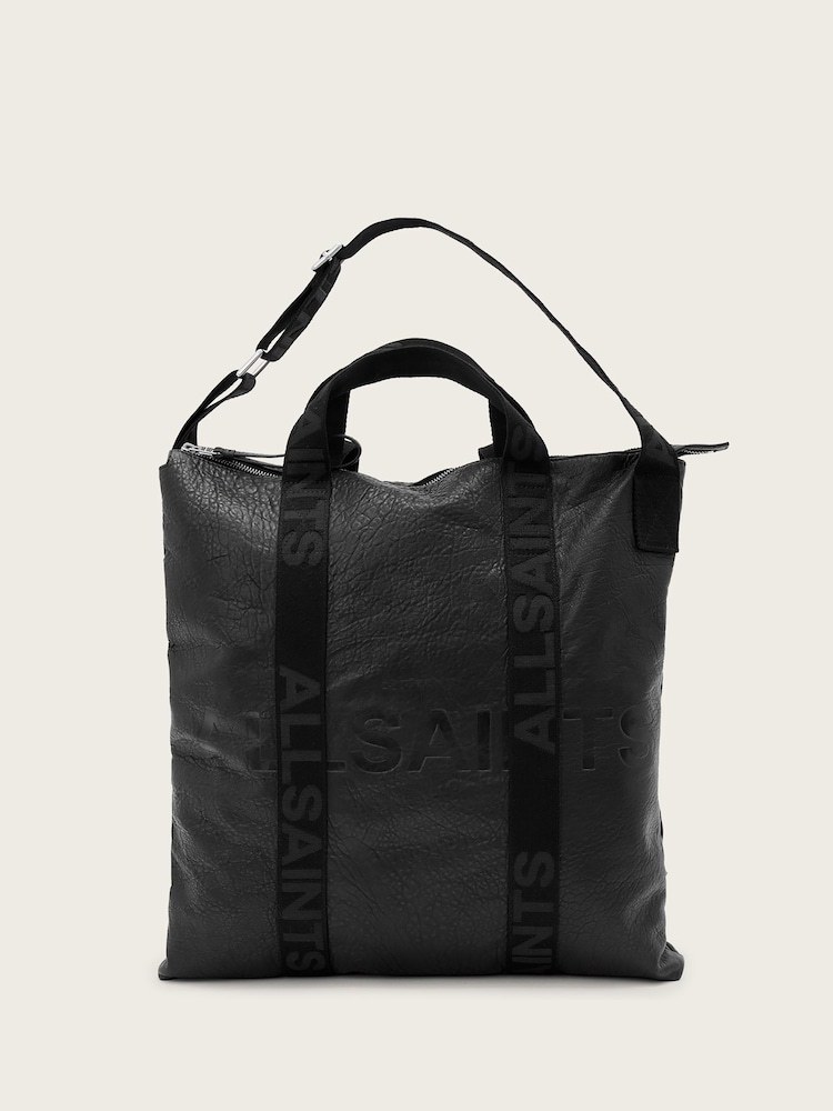 AllSaints Black Kei Leather Backpack - Image 1 of 8